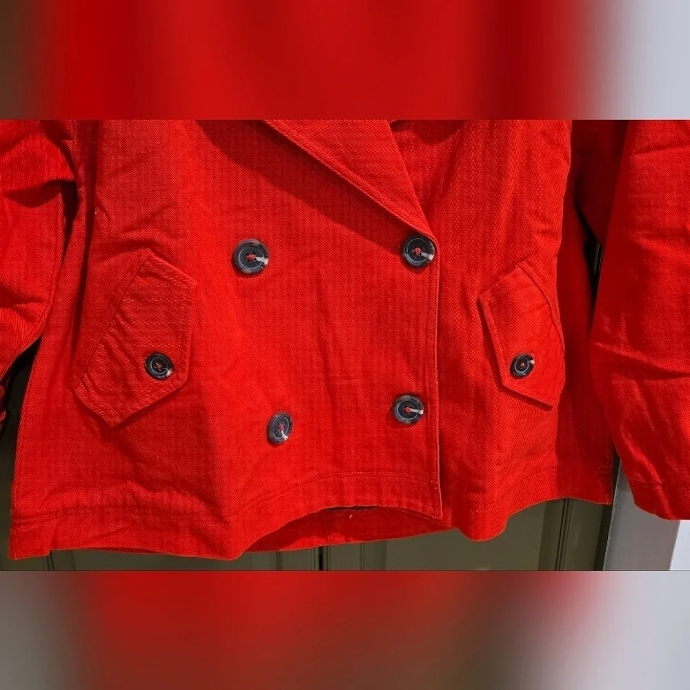 C- Free People Highlands Solid Peacoat/Jacket in High Risk Red NWT - Picture 7 of 8